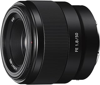 سوني عدسة FE 50mm F1.8 العدسة القياسية SEL50F18F أسود الإصدار السعودي مع دعم الضمان السعودي