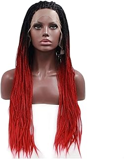 Wigs Human Wigs lace Front Kawaii Wigs Cosplay African Braids Wig Models Dreadlocks Hand rub fine Braid Gradient red caps