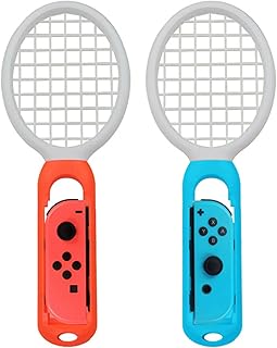 Vista Shops Real Rackets for Nintendo Switch Joy-Con Controller 2 Pcs, Accessories for Nintendo Switch Game Mario Tennis Aces Blue and Red