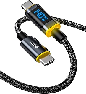 اوهي كيبل USB C الى مع شاشة عرض من ماجلاين نايلون 6 قدم 100 واط شحن سريع النوع لجالكسي Z S21 الترا S21+ ماك بوك برو اير ايباد بكسل 4 3 XL والمزيد