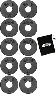 Micro Gainz 1-Inch Center Hole Standard Fractional Weights Plate Sets, 10 Piece Dumbbell & Barbell Set of Plates with Bag for Strength Training and Weight Lifting, Made In USA