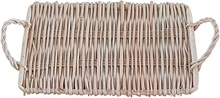 CKJXCVB Bed trays for eating Bread Food Decor Coffee Breakfast Tray Hand-Woven Storage Home Dinner Rectangle Tray Round with Serving Rattan Basket Handle