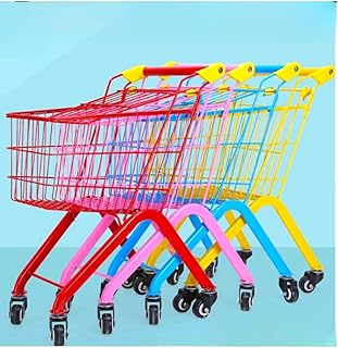 Toy Box Mini Shopping Cart Supermarket Multicolour Metal Trolley Pretend Play For Kids 50Cmx60Cmx32Cm 30X20X10 Cm Multicolor