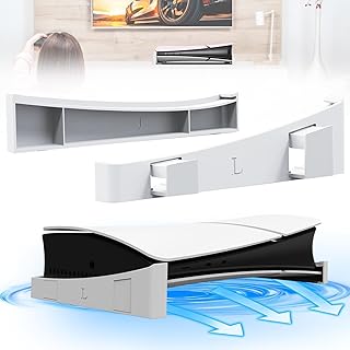 حامل افقي لوحدة تحكم بلاي ستيشن 5 من نسبيل، [تصميم بسيط] حامل نحيف افقي لوحدة تحكم DE/UHD، ملحقات بلاي ستيشن 5 سليم، مع مانع للانزلاق، لاصدارات بلاي ستيشن 5 سليم الرقمية والاقراص (ابيض)