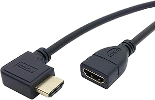 تشنيانغ كيبل وصلة HDMI 1.4 ذكر الى انثى بزاوية يسار 90 درجة بطول 0.5 متر من سي واي، لشاشة عرض