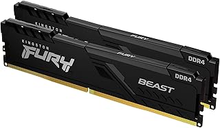 فيوري بيست من كينجستون 16 GB 2×8 3600 MHz يحتوي على DDR 4 سي ال 17 ووحدة ذاكرة جهاز كمبيوتر مكتبي مجموعة 2 قطعة KF436C17BBK2/16