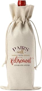 FBCCZEY Funny Retirement Wine Bag Happy Retirement Gifts for Woman Men Wine Gift Bag Pairs Well With Retirement Retired Gifts for Women Leaving Gifts for Best Friends Coworkers Boss Nurse Teachers