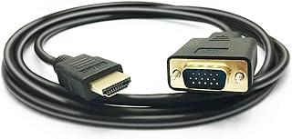 كابل HDMI الى VGA من بيوتريول كيبل 1080P ذكر إلى محول فيديو متوافق مع سطح المكتب أو اللابتوب دي في جهاز عرض شاشة HDTV 15 دبوس D SUB 6 قدم