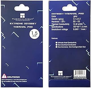 وسادة حرارية من ثيرمال رايت 12.8 واط/متر كلفن، 85×45 ملم، غير موصلة ومقاومة للحرارة العالية، وسائد حرارية من السيليكون لمشتت حرارة اللاب توب ووحدة معالجة الرسومات الجرافيكية ووحدة المعالجة المركزية