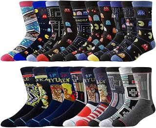 FIVE Pairs of Retro Gaming Socks in a Box UK Adult SZ 8-11 / Gift for Dad/Boyriend/Husband/Gift For a Gamer