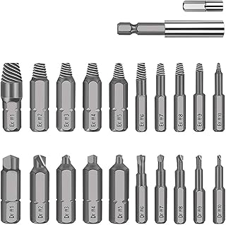 مجموعة استخراج البراغي المكسورة والتالفة مكونة من 22 قطعة من اليكيدون، مكونة من مثاقب ومستخرج اتش اس اس وحامل لقم مغناطيسي