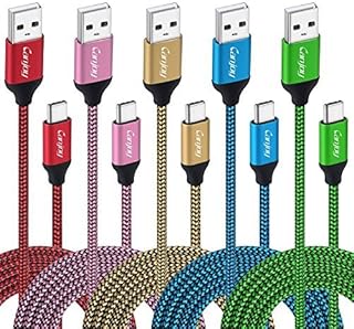 كيبل USB نوع سي، 5 قطع بطول 10 قدم كانجوي USB نوع C، سلك شاحن سريع متوافق مع سامسونج جالاكسي S10 S10+ S9 S8 بلس نوت 8 نوت 9، موتو X4/Z2/G6، جوجل بيكسل XL 2XL 3XL C، نيكسس 5X 6P، ال جي G5 G6 V20 V30