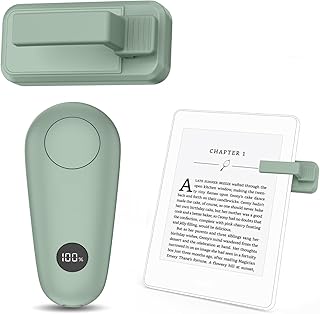 GEKVIVE RF Remote Control Page Turner for Kindle Paperwhite Scribe Accessories, Page Turner Clicker for iPad Tablets Reading Novels Taking, Phone Camera Video Record Triggers Remote, Agave Green