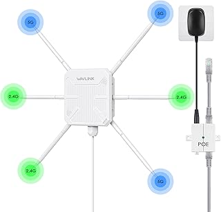 ويفلينك نقطة وصول لاسلكية خارجية AX3000، نقطة وصول واي فاي 6 ثنائية النطاق (2.4G/573M + 5G/2402M)، تقنية نقل الطاقة عبر الايثرنت النشط/السلبي، 6 هوائيات، حاوية IP67 مقاومة للعوامل الجوية، جيجابت