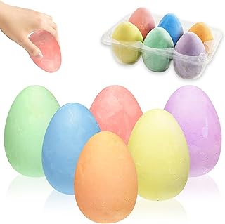 Henjunu Easter Egg Chalk Set, Easter Eggs Painting Chalk, Street Painting Chalk in Easter Egg Shapes