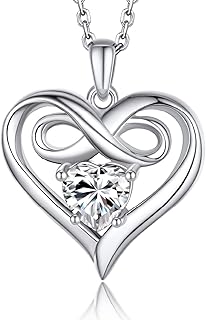 MomentWish Halskette Damen Herzkette, 1 Karat Moissanite Diamant Kette Silber 925 mit Anhänger Herz Rose Personalisierte Kette mit Geschenkbox für Frauen Freundin Mama