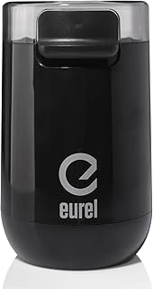 EUREL KMA Black Coffee Grinder, Best Grinding Results, Variable Grinding Grade, Stainless Steel Grinding Container and Knife, Compact Design, Easy to Use and Clean, EU Design