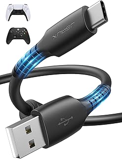 جي سوكس كيبل شحن لذراع تحكم بلاي ستيشن 5 بطول 10 قدم USB C حلقة مغناطيسية مضادة للتداخل سلك شاحن سريع لوحدة دوال سينس اكس بوكس سلسلة X - S وحدة سويتش - برو - لايت ستيم ديك