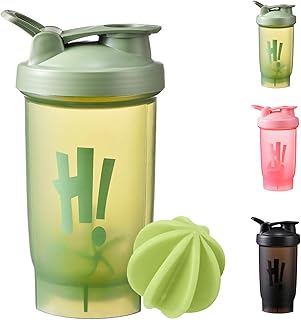 KANGSIT Protein Shaker Bottle with Stainless Steel Mixing Ball, BPA- and DEHP-free, Leakproof Flip On Lid- Protein & Supplement Shaker Bottle 700ml - Green