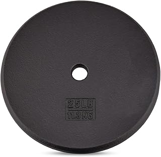 Yes4All Standard 1-inch Cast Iron Weight Plates 5, 7.5, 10, 15, 20, 25 lbs (Single & Pair)