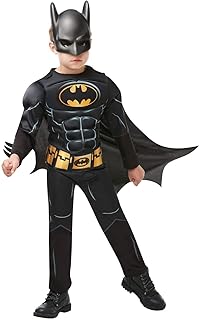 Rubie's Official Batman Black Deluxe Child's Costume, Superhero Fancy Dress