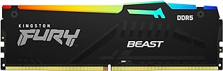 كرت ذاكرة للالعاب المكتبية من كينغستون فيري بيست 8 جيجابايت وحدة واحدة DDR5 RGB 6000MT/s DDR5 CL40 DIMM - KF560C40BBA-8، سعة 8.0 GB