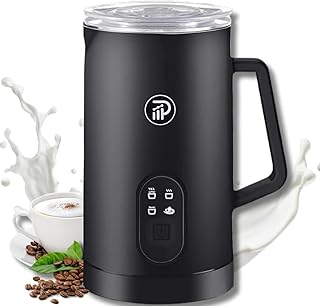 Prime Perks 2024 Milk Frother, Upgraded 4-in-1 Electric Milk Steamer, 580ml Automatic Hot and Cold Foam Maker and Milk Warmer for Latte, Cappuccinos, Macchiato, 400W, Black