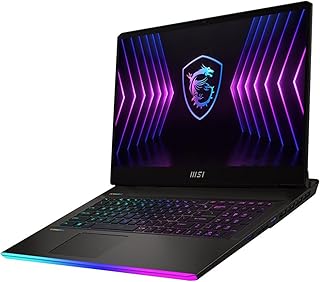 MSI لابتوب للالعاب GE77HX 17.3 انش FHD 360Hz من رايدر، انتل كور i7-12800HX RTX3080TI 16GBDDR5 1TB NVMe SSD ويندوز 11 - رمادي داكن (12UHS-074)