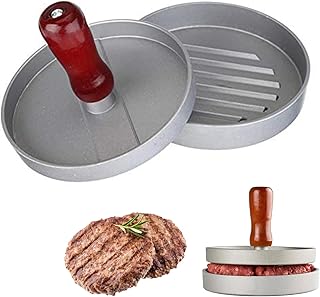 Aluminium Burger Press, Non-Stick Hamburger Patty Maker, Burger Patty Maker, Burger Patty Maker, Burger Press with Handle, Burger Press Set for Making Burger Patty