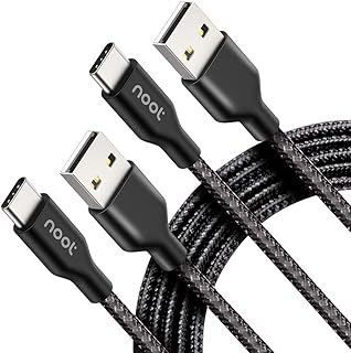 نون برودكتس - كيبل شحن USB نوع C الى A - عبوتان - مضفر 6 قدم - شحن سريع - سلك شحن لجوجل بكسل/XL/5/4a/4/4XL/3a XL/2/2XL/3XL سامسونج جالاكسي S21/S20/S10/A10e A11 A21 A51 A71 A71