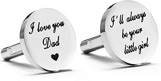 ازرار اكمام بعبارة «I Love You Dad» بعبارة «I Will Always be Your Little Girl» لحفلات الزفاف وعيد ميلاد الاب من الابنة