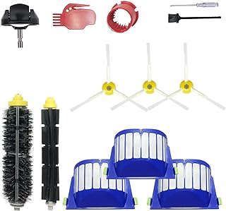 قطع غيار للمكنسة الكهربائية اي روبوت رومبا 610 620 650 675 677 692 671 694 691 مجموعة ملحقات المكنسة الكهربائية تتضمن 3 فرش جانبية و3 فلاتر و1 عجلة عجلة امامية وفرشاة بشعيرات و3 ادوات تنظيف من رومبا