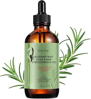 LUXMIEL Divine Drop Organics Scalp & Hair Strengthening Oil with Rosemary & Peppermint for All Hair Types with Biotin & Essential Oils - 2 oz