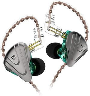 سماعات اذن KZ ZSX 5BA 1DD هايبرد IEM، سماعات داخل الاذن ينيو Hifi 0.75 ملم 2 دبوس، 1 سماعات سلكية ديناميكية 4 محركات متوازنة (بدون ميكروفون، ازرق سيان)