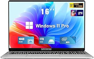 لابتوب العاب 16 انش من فنيت، 16GB RAM 1TB SSD، معالج انتل الجيل 12 N95 (حتى 3.4GHz)، FHD 1920×1200، فتحة زاوية 180، فتح بصمة الاصبع، كيبورد باضاءة خلفية، ويندوز 11 برو