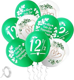 Pack of 25 Parsley Wedding Decoration, Parsley Wedding Balloons Decoration for 12.5 Wedding Anniversary, 12.5 Years Wedding Anniversary Latex Balloons, for Parsley Wedding Gift, 12.5 Wedding