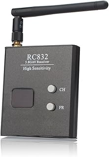 ايه كيه كيه جهاز استقبال صغير بتقنية منظور الشخص الاول 5.8G RC832 بشاشة مزدوجة لطائرة درون رباعية المراوح من منظور الشخص الاول