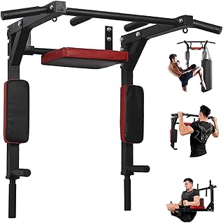 PLKO Wall Mount Pull Up Bar Wall Mounted Body Press Pull Up Bar Gym Chin-Up for Upper Body Workout