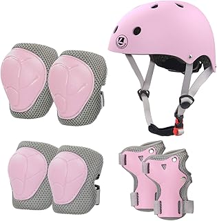 Kids Bike Helmet Knee Elbow Wrist Pads for Age 2-8 Years Adjustable Toddler Helmet Knee Elbow Wrist Pads for Skateboard Scooter Roller Cycling Skating