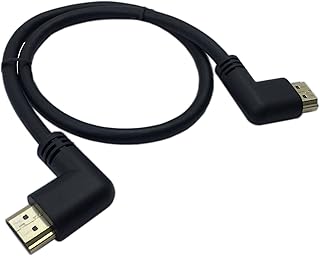 Cerrxian 0.5m عالي السرعة HDMI 2.0 HDMI الزاوية اليسرى ذكر إلى HDMI الزاوية اليمنى ذكر كابل Ultra HD 4K x 2k HDMI يدعم إيثرنت ، 3D ، 4K والصوت للتلفزيونات وأجهزة الكمبيوتر المحمولة (أسود) (lm-rm)