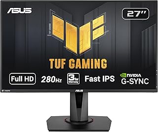 شاشة العاب TUF اسوس VG279QM HDR 27 انش FHD (1920×1080) وIPS سريع 280 هرتز متوافقة مع جي سينك ضبابية حركة منخفضة للغاية 1 ميلي ثانية عرض HDR400 وضع العناية بالعين منفذ ثنائي HDMI أسود