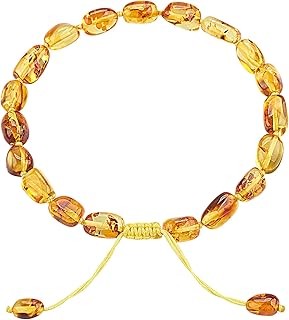 ELEGAMBER Baltic Amber raw Bracelet Gift Set -100% Certified and Authentic Premium Quality Raw Baltic Amber-True amber stone bead