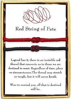 Knitted Colors Red String Bracelets Couples Gifts for Boyfriend and Girlfriend Handmade Red String of Fate Bracelets Kabbalah Protection Good Luck Simple Matching Bracelets for Lover Women Men