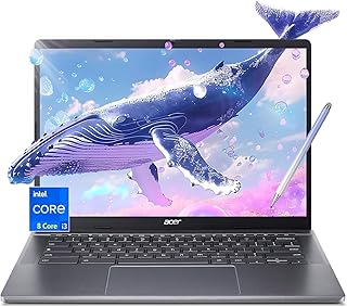 ايسر قلم ستايلس لابتوب كروم بوك بشاشة لمس - انتل i3-N305 ثماني النواة - جوجل 14 انش - 8GB RAM - 512GB PCIe SSD - طلاب الجامعة والمدرسة - 2024 - USB C - HDMI - واي فاي 6E