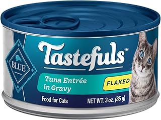 Blue Buffalo Tastefuls Natural Flaked Wet Cat Food, Tuna Entrée in Gravy 3-oz cans (Pack of 24)