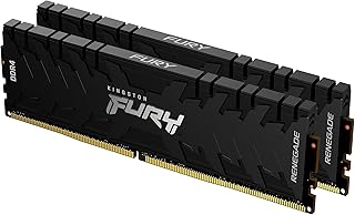 كينغستون مجموعة ذاكرة للالعاب 32GB (2X16Gb) 3600Mhz Ddr4 Cl16 للكمبيوتر المكتبي من فيوري رينيجيد مجموعة من 2 Kf436C16Rb1K2/32، اسود، 333 × 1.7 × 0.3 انش، 130 غرام