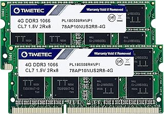 وحدة RAM سوديم مطورة 8GB 2×4GB هينيكس اي سي من تايمتك DDR3 1066MHz PC3-8500 غير مصقولة وغير تعادلية 1.5 فولت ال 7 ثنائية المستوى 2R×8 بـ 204 دبوس مجموعة 8GB 2×4GB