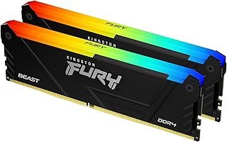 ذاكرة كمبيوتر فيوري بيست RGB من كينجستون 16GB 3600MT/s DDR4 CL17 DIMM (مجموعة من قطعتين) KF436C17BB2AK2/16