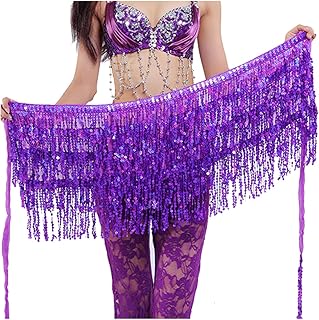 Wuchieal Belly Dance Skirt Hip Scarf Dance Hip Belt Latin Dance Hula Hip Scarf