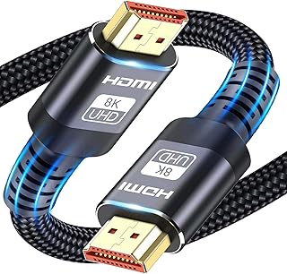 كيبل HDMI 2.1 10K 8K من اتيتو، كيبل UHD بطول 7.5 متر عالي السرعة 48Gbps، كيبلات HDMI (8K@60Hz 7680x4320، 4K@120Hz) يدعم HDR الديناميكي وeARC ودولبي اتموس والمزيد